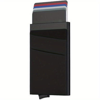Simple RFID Blocking Aluminum Alloy Credit Card Holder with Money Bag for Men