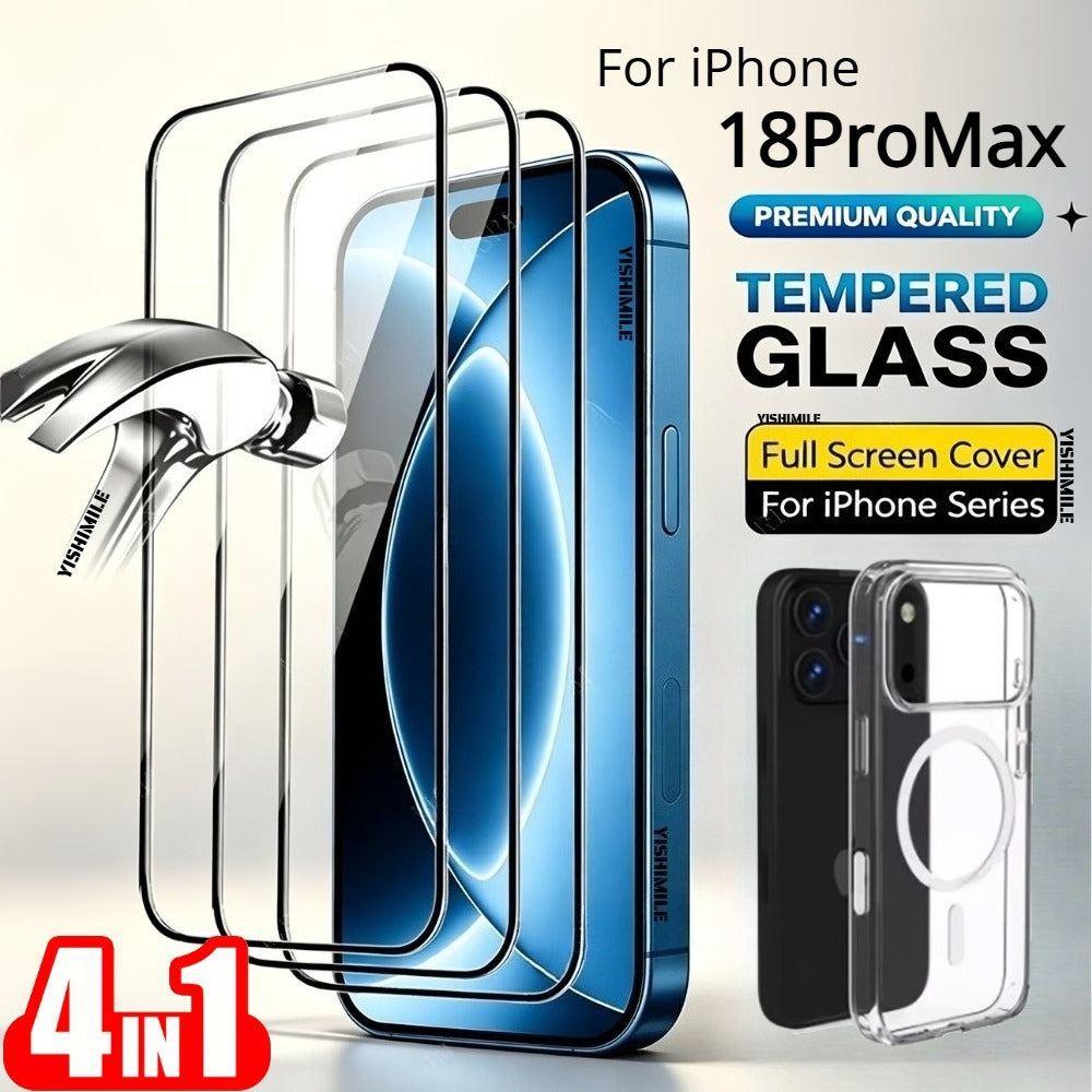 Tempered Glass Screen Protectors & Phone Case for iPhone Models