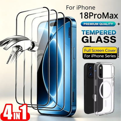 Tempered Glass Screen Protectors & Phone Case for iPhone Models