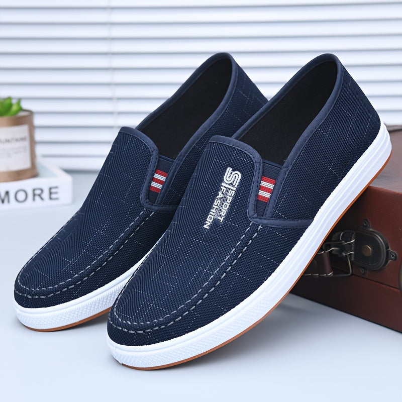 Men'S Casual Slip-On Loafers | Fabric Upper, PVC Sole, Slip-Resistant, Lightweight and Comfortable, Ideal for Daily Wear, Training, and Parties - ayq