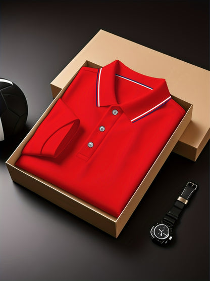 3pcs Men's Fashion Business Short-Sleeve Shirts, Collar Design, Simple and Elegant, Enhances Silhouette and Leg Length, Lightweight and Comfortable Knitted Polyester Fabric, Breathable and Skin-Friendly, Packaged in Bags (No - ayq