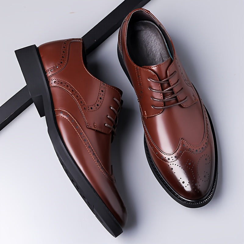 Men's Business Casual Oxford Shoes with Breathable PU Upper
