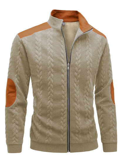 Men'S Light Blue Quilted Zip-Up Jacket - Casual Fall/Winter Outerwear with Stand Collar, Long Sleeves, and Front Pockets, Perfect for Casual Attire, Autumn Winter Apparel | Quilted Texture Jacket | Zippered Jacket