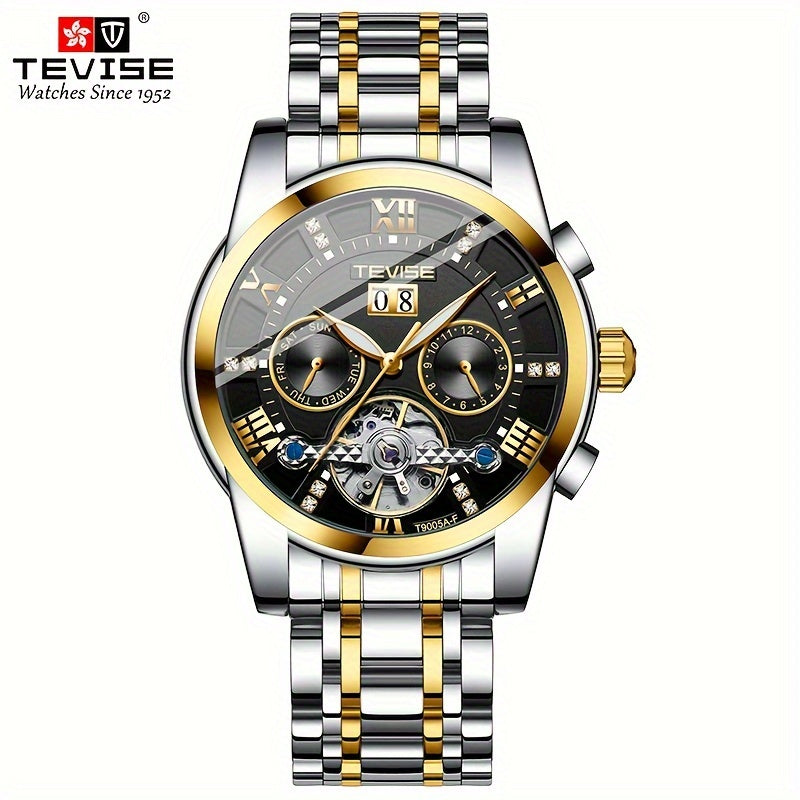TEVISE Luxury Mechanical Hollow Out Business Wristwatch