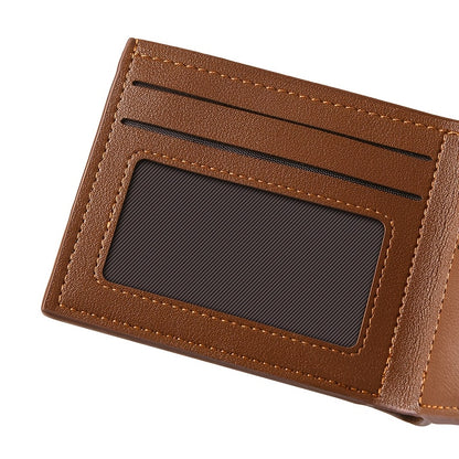 Men's Short Wallet with Magnetic Closure, PU Leather Bill Holder, Travel Document Pouch, Everyday Use Card Holder, Unisex Coin Purse