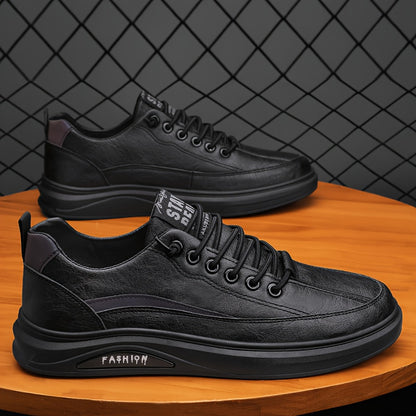 Men'S Casual Sports Shoes | Black Non-Slip Sneakers with Elastic Band Closure, Low Top Design for Spring/Fall Season - ayq