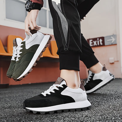 Men'S Casual Fashion Sneakers - Versatile  Stylish Dad Shoes with Rubber Sole, Lace-Up, Round Toe, Low Top Design for Outdoor, Hiking  Everyday Wear, Hiking Footwear Modern Sneakers Durable Rubber Sole