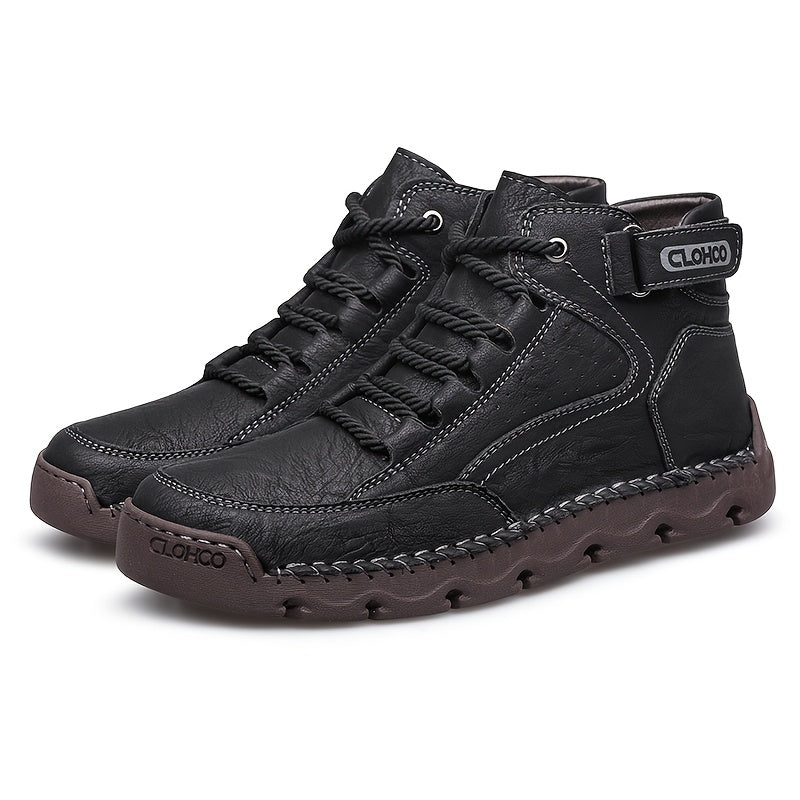 Men's Casual Mid-Top Lace-Up Rubber Sole Sports Shoes