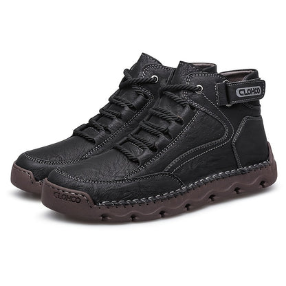 Men's Casual Mid-Top Lace-Up Rubber Sole Sports Shoes