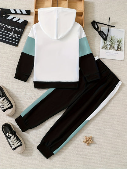 2 հատ տղայի «Թագավորական» նախշերով գլխարկով հանդերձանք, ոճային գունային բլոկներով կարված գլխարկի և տաբատի հավաքածու, մանկական հագուստ աշուն/ձմեռ բացօթյա հագուստի համար, որպես նվեր