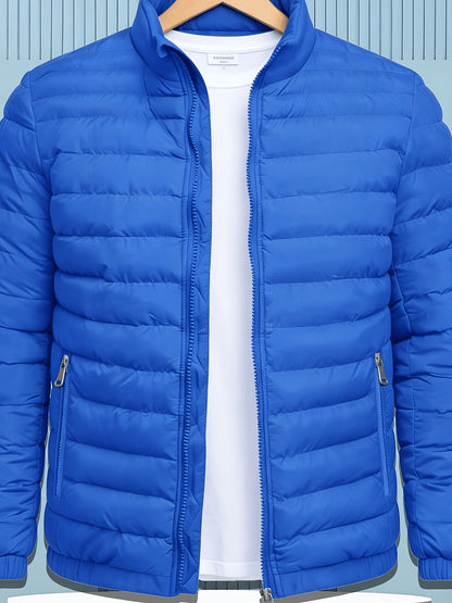 Men's Winter Softshell Jacket with Stand Collar and Zipper