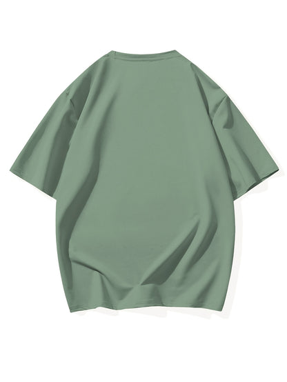 Women’s Loose Crew Neck Cotton T-Shirt with Leopard Heart Print