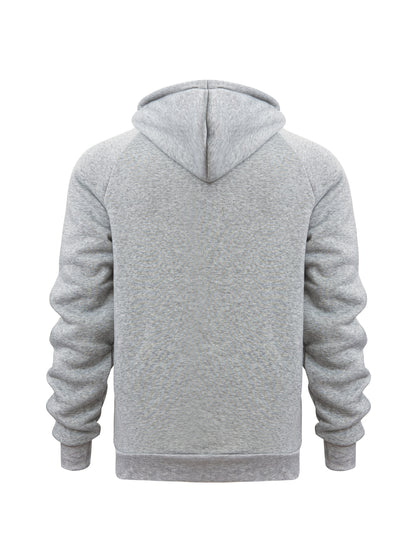 Men'S Navy Blue Hooded Zip-Up Sweatshirt - Casual Long Sleeve Pullover with Front Pockets, Soft Polyester Fabric, Perfect for Fall/Winter, Everyday Comfort Apparel|Hooded Sweatshirt|Zippered Hoodie