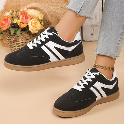 Women's Breathable Knit Sneakers - Lightweight, Comfortable Lace-Up Low Tops in Solid Colors for Summer Walking & Jogging