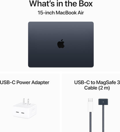 Apple 2024 Macbook Air 15-Inch Laptop with M3 Chip: Built for Apple Intelligence, 15.3-Inch Liquid Retina Display, 8GB Unified Memory, 256GB SSD Storage, Backlit Keyboard, Touch ID; Midnight