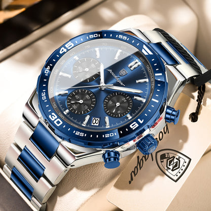 Men's Business Quartz Watch Stainless Steel Waterproof