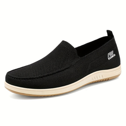 A Pair of Men'S Knitted Breathable Casual Shoes, Slip-On Mesh Shoes for Men.