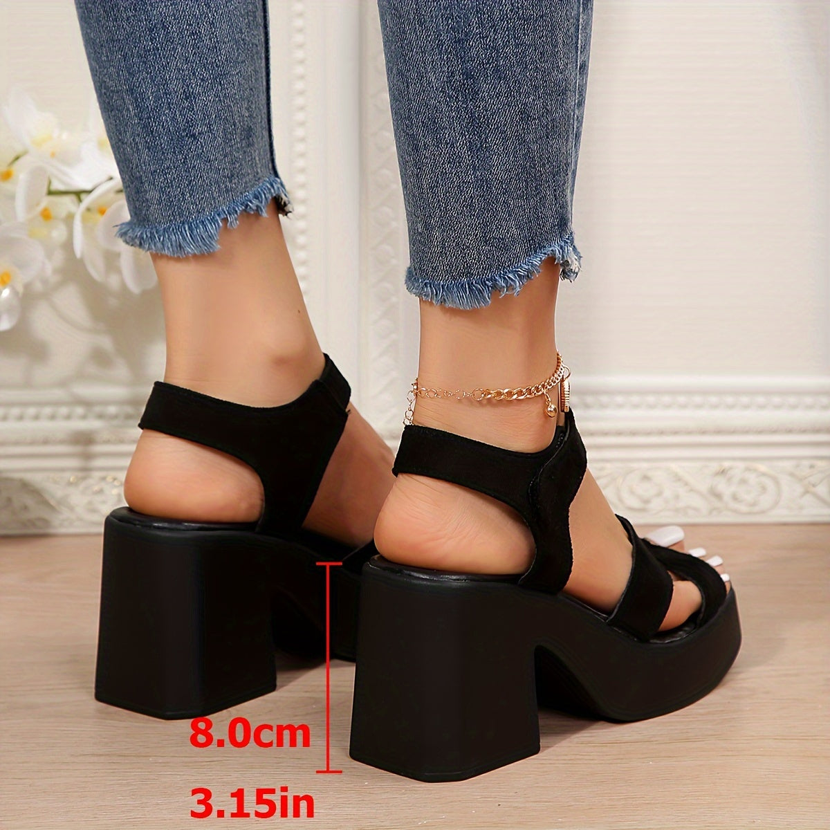Women’s High Heel Wedge Sandals with Hollow-Out Platform