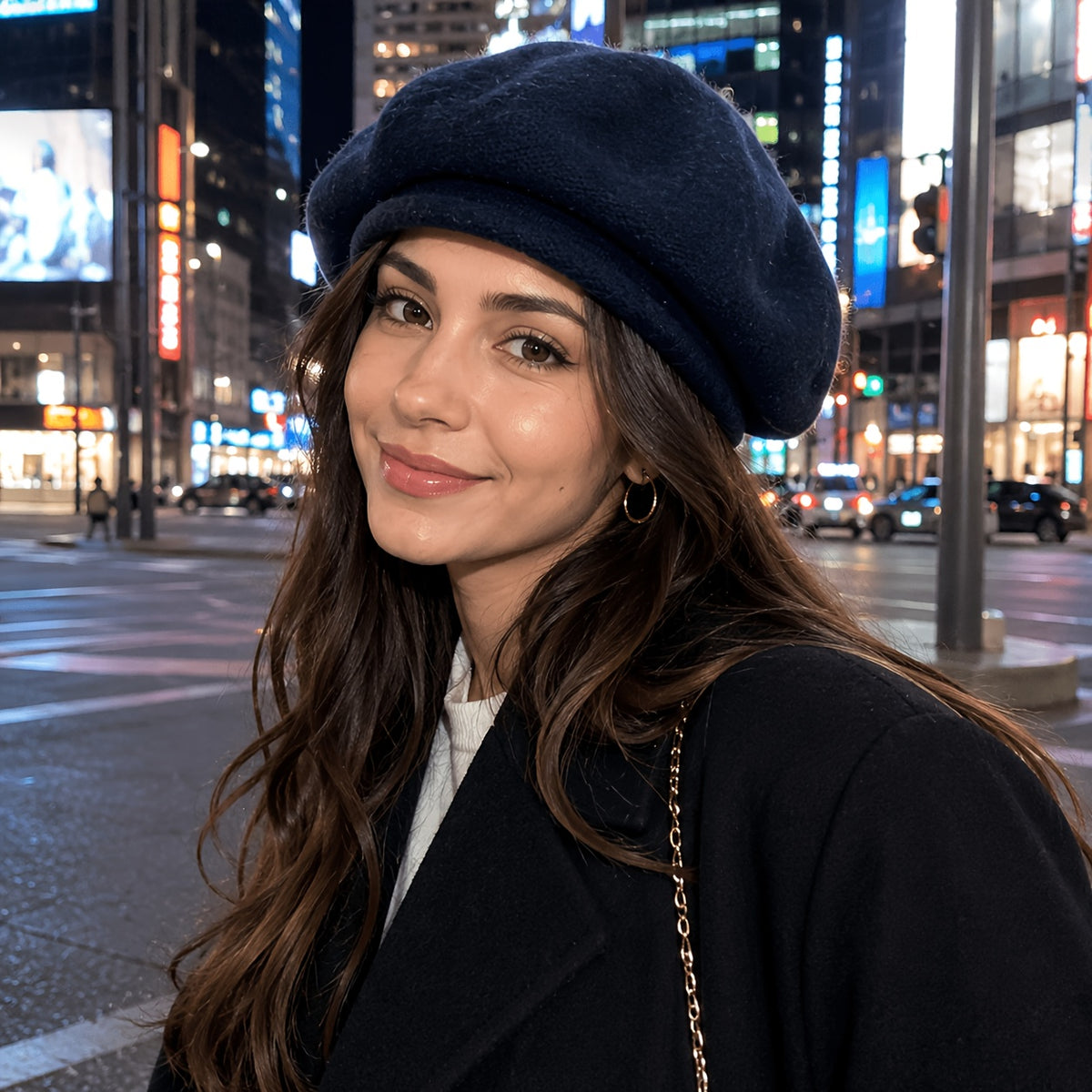 Womens Lightweight French Beret Hat Soft Elastic Knit Cap