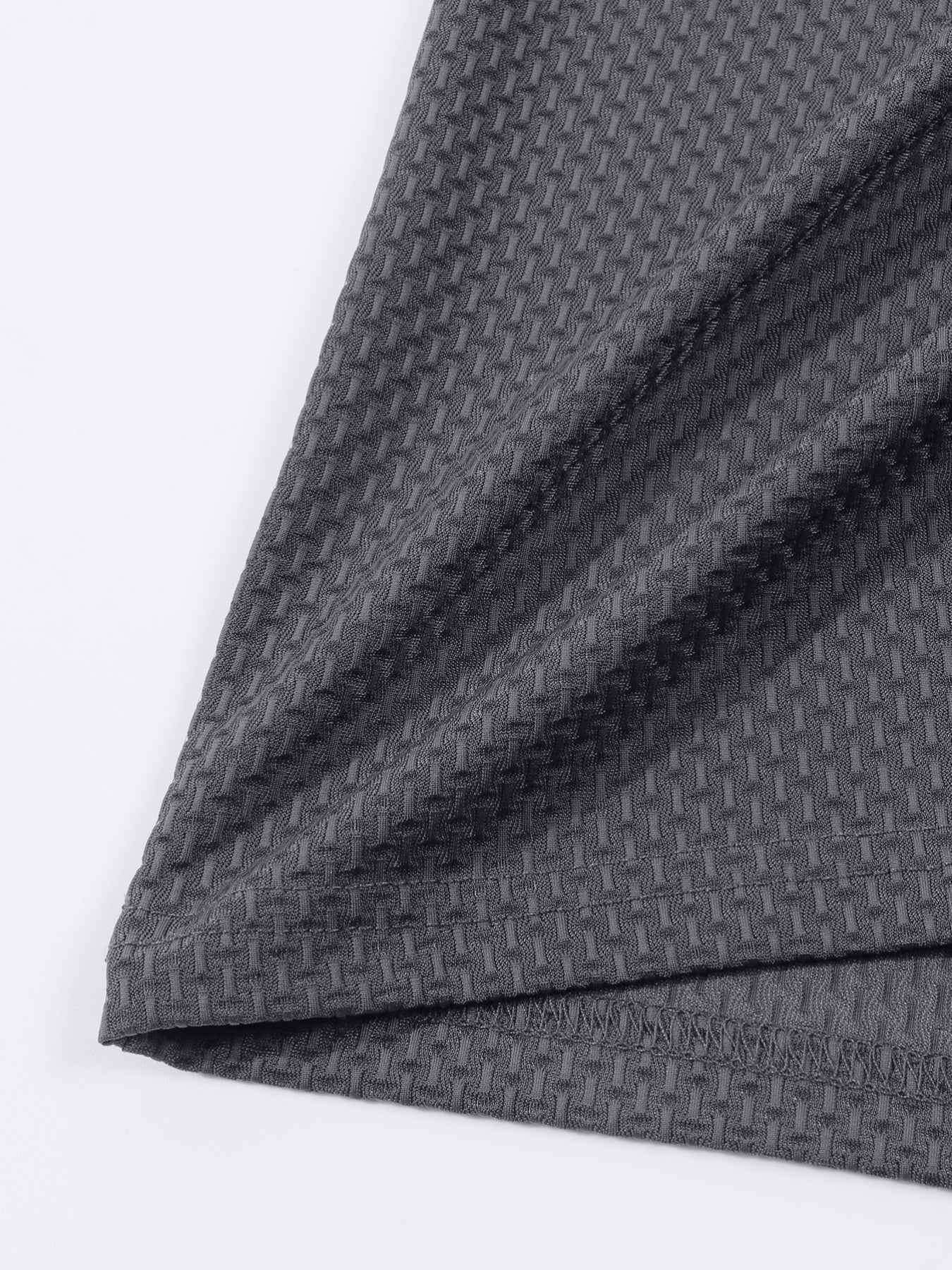 Summer Sports Casual Wear High-End Front Button Short Sleeve Shirt Breathable Turn- Collar Mesh Stretch Solid Color Top Golf Business Men's Short Sleeve - ayq