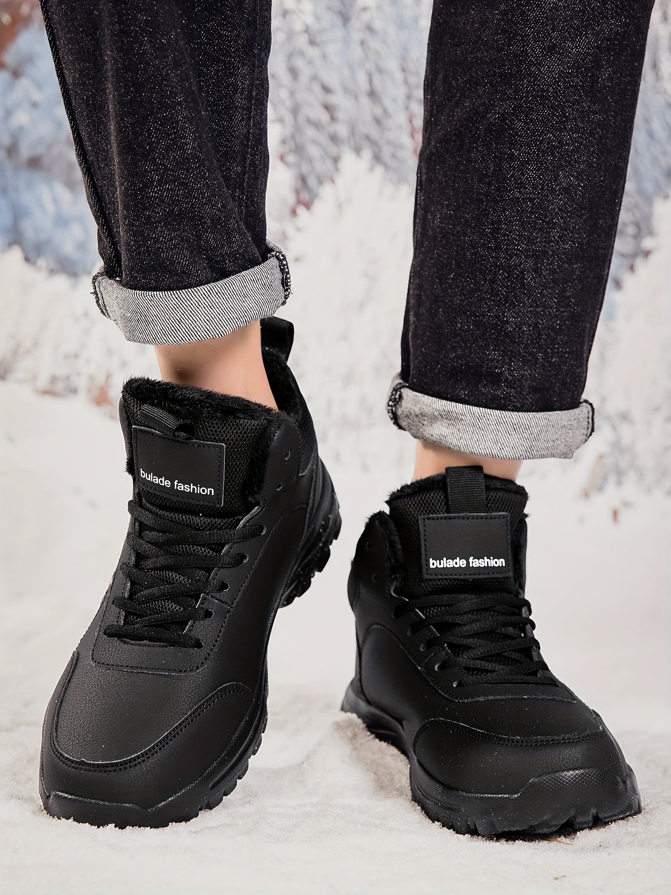 Տղամարդկանց ձմեռային բարձրակրունկ կոշիկներ - վերևի մասը, փափուկ ծածկույթ և փափուկ ներբան, չսահող MD ներբան, շագանակագույն/սև արշավային կոշիկներ ձյան, սառույցի և ցուրտ եղանակի համար - թեթև և դիմացկուն ամենօրյա ձմեռային կոշիկներ արշավների համար