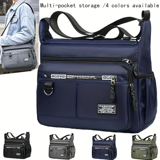 Single Shoulder Bag Nylon Oxford Canvas Casual Travel Backpack, Adjustable Strap, Random Pull Direction and Random Label, for Men, Student, Outgoing