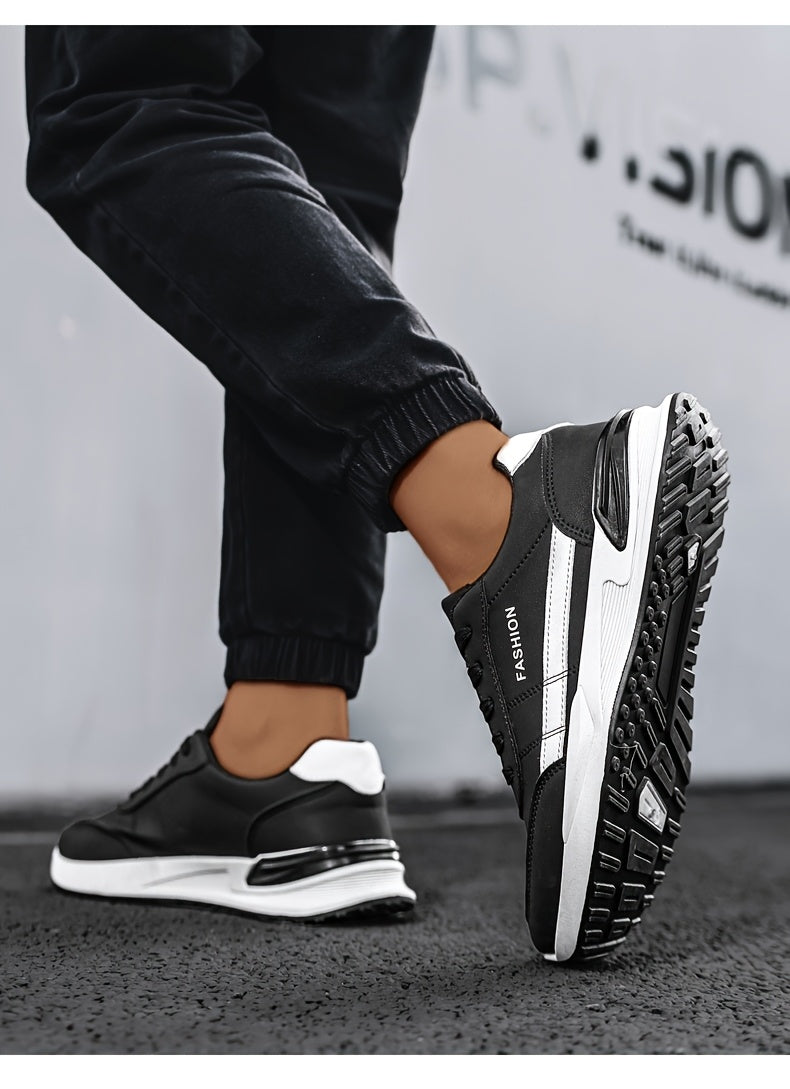 Men'S Breathable Trekking Shoes | Casual Low-Top Lace-up Sneakers, Faux Upper, PVC Sole, Suitable for All Seasons - ayq