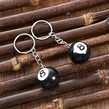 1pc Black No. 8 Billiard Cue Ball Keychain - Ideal Gift for Pool Players, Durable Metal with Secure Clasp, Perfect Souvenir for Billiards Enthusiasts & Club Members