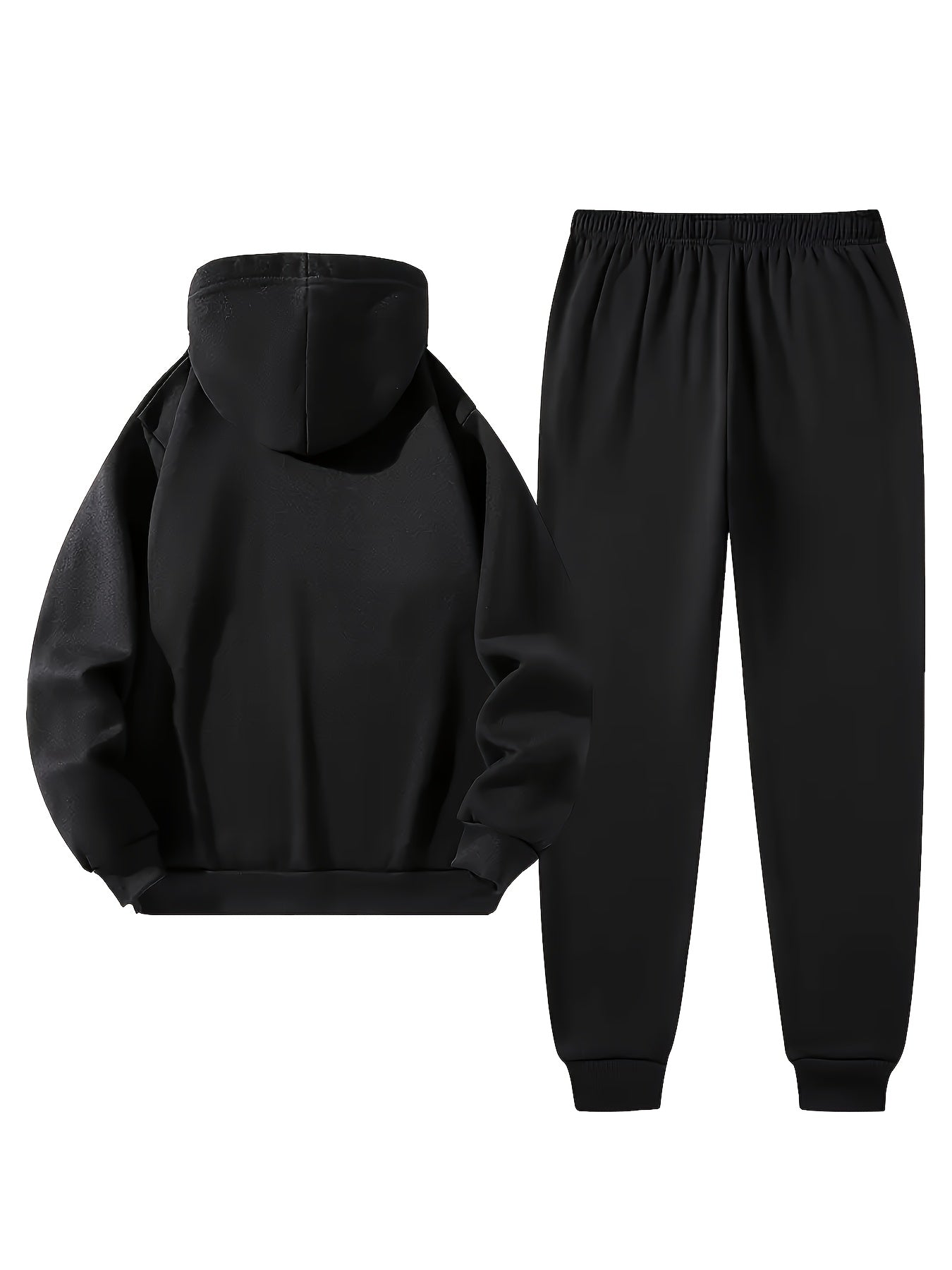 Halloween Men'S Hoodie with PARIS Lettering And Drawstring Sweatpants Set, a Must-Have Outfit for Autumn And Winter, Perfect for Everyday Outdoor Wear - ayq