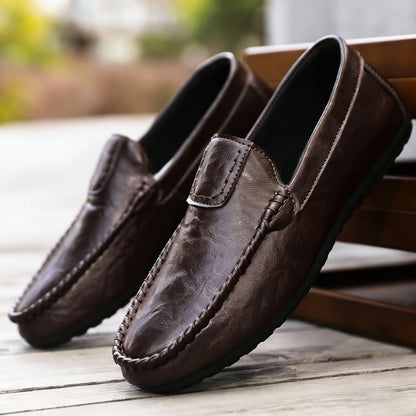 Unisex Solid Color Slip-On Business Casual Shoes for All Seasons