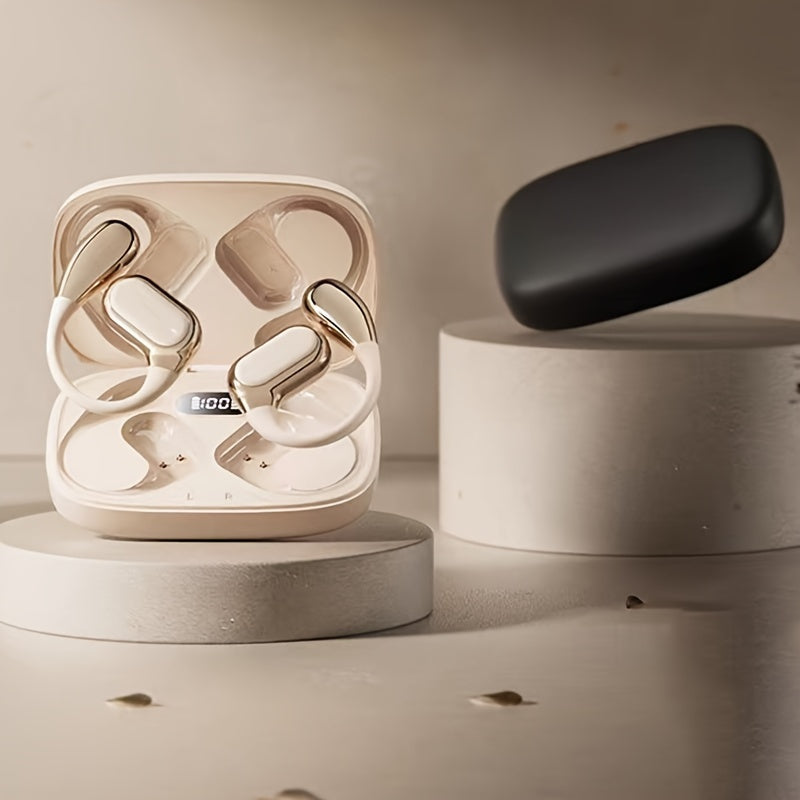 SENBOWE Wireless Earbuds with Digital Display Charging Case - Touch Control, Condenser Mic, Non-Waterproof, Open-Back Design, USB Charging, Type-C, for Gaming & Cellphones, Adult - Plastic Material
