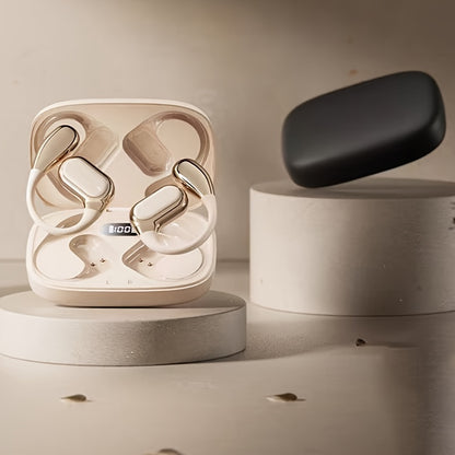 SENBOWE Wireless Earbuds with Digital Display Charging Case - Touch Control, Condenser Mic, Non-Waterproof, Open-Back Design, USB Charging, Type-C, for Gaming & Cellphones, Adult - Plastic Material