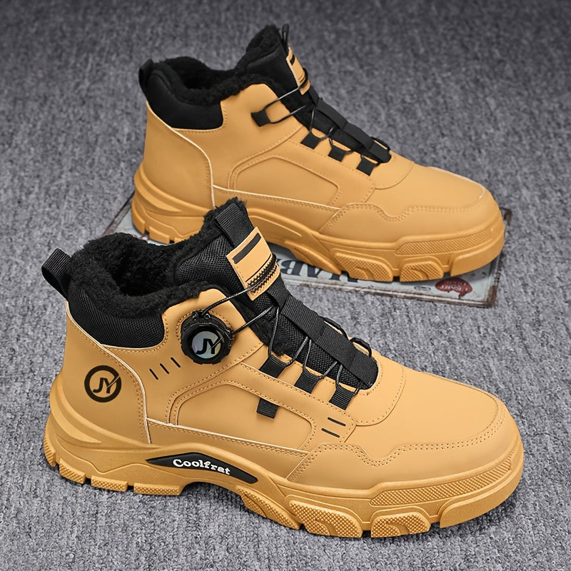 Տղամարդկանց նոր ձմեռային հաստ շերտով կոշիկներ, երեք գույնի, հարմարավետ և տաք, հեշտ հագնվող/հանվող, բռնակի դիզայնով, հարմար է բացօթյա ձյան, լեռնագնացության և լեռնագնացության համար։