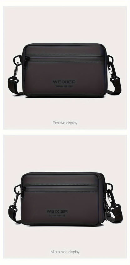 WEIXIER Unisex Fashion Messenger Bag, Shoulder Satchel with Detachable Strap, Polyester Lined, Business Briefcase for Commuting  Outdoor, Ideal Gift for Husband Or Boyfriend