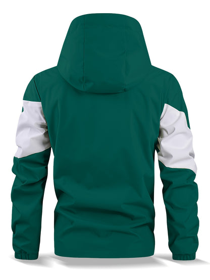 Men's Lightweight Hooded Jacket with Contrast Zipper for Spring/Fall