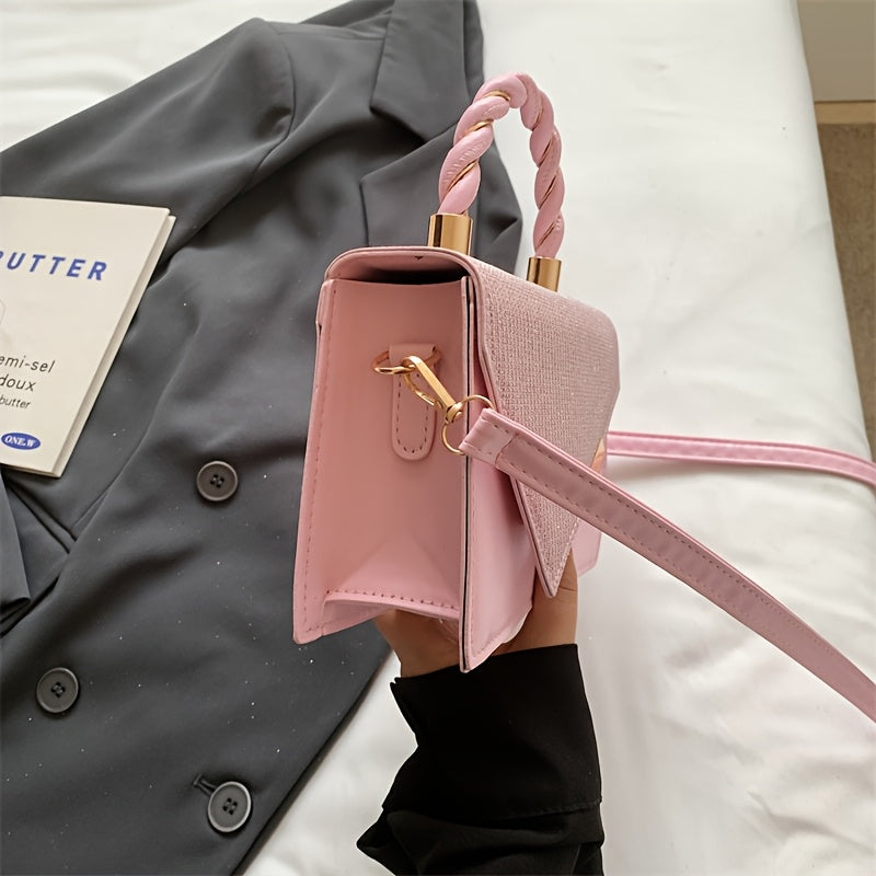 2025 թվականի նոր ամառային կանացի ձեռքի պայուսակ, մի ուսի վրա, մետաղական դեկորատիվ փոքր քառակուսի պայուսակ