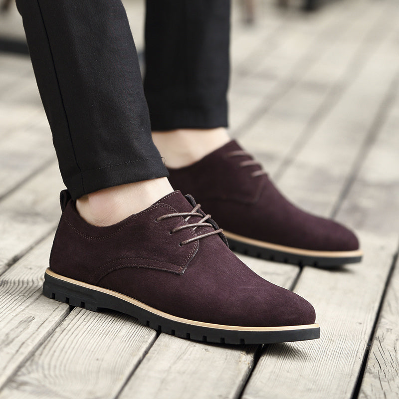 Men's Classic Lace-Up Oxfords with Cushioned Sole, All-Season