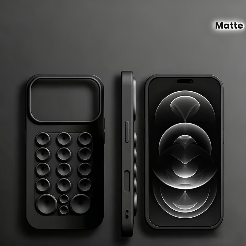 Luxury Liquid Silicone Phone Case with Suction Cup Stand for iPhone