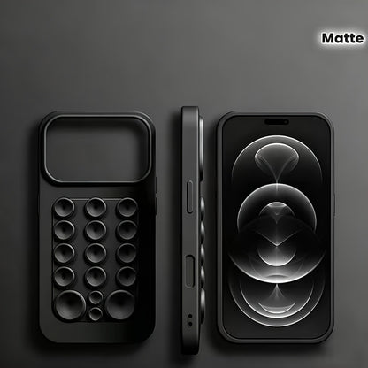 Luxury Liquid Silicone Phone Case with Suction Cup Stand for iPhone