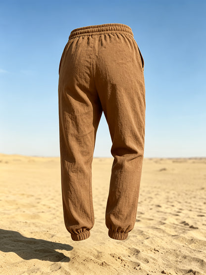 Men's Casual Linen Jogger Pants with Drawstring and Pockets
