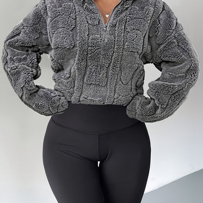 Women'S Casual Long Sleeve Hoodie with Front Zipper - Cozy Fleece-Lined Pullover, All-Season Comfort, Casual Wear Hoodie