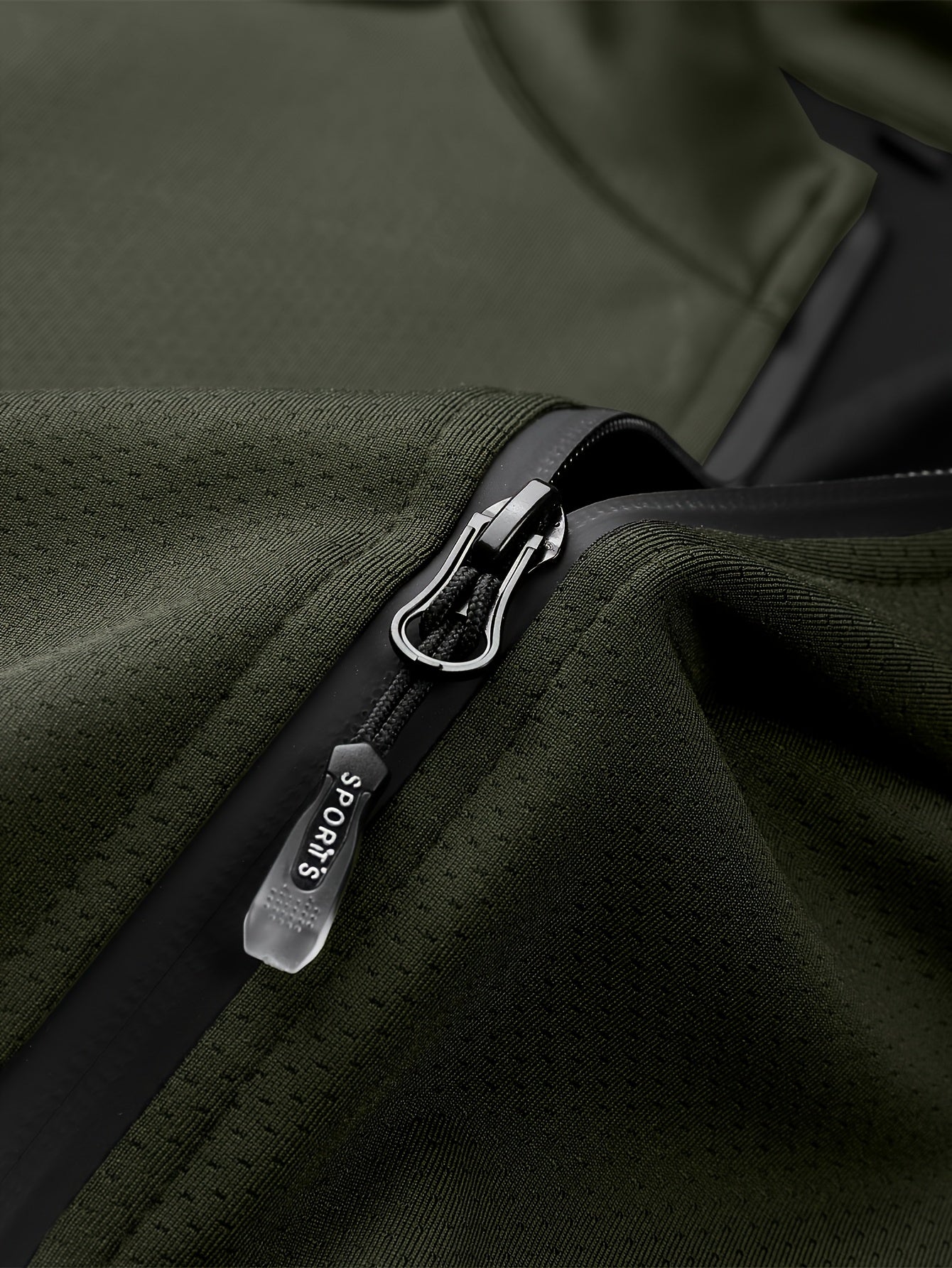 Men's Athletic Jacket - Quick-Dry Gym Coat with Zipper Closure, Lightweight Workout Jacket for Running, Hiking, Training - Olive Green Athletic Outerwear (Machine Washable) - Bodybuilding & Casual Streetwear, Workout Clothes,