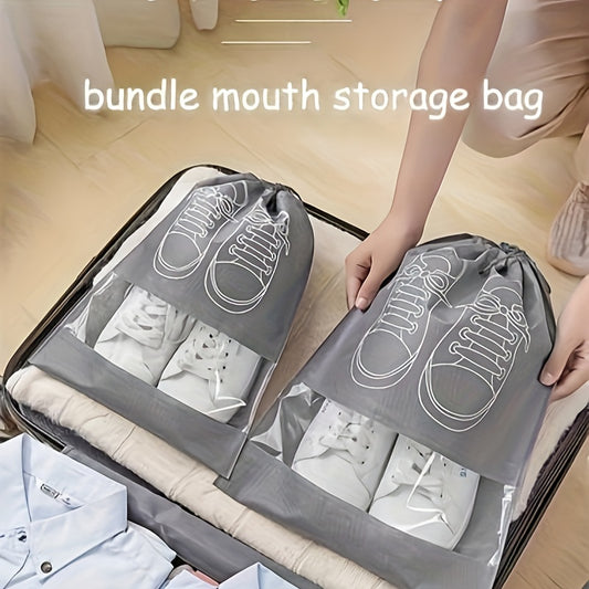 1pc Travel Shoe Storage Bag, Durable Non-woven Fabric, Drawstring Closure, Anti Yellowing, Moisture-proof, Perfect For Travel And Cushioning - Keep Shoes Free From Dust