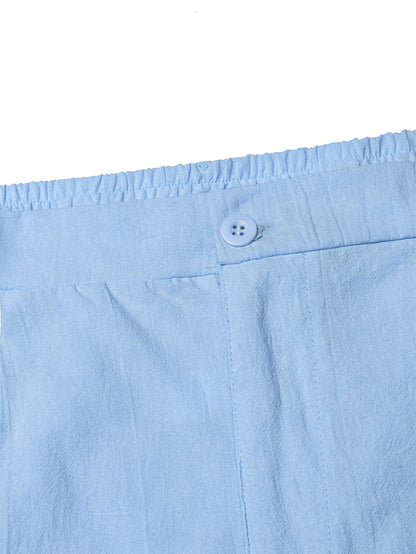 Men's Casual Linen Trousers for Spring and Fall, Straight Fit