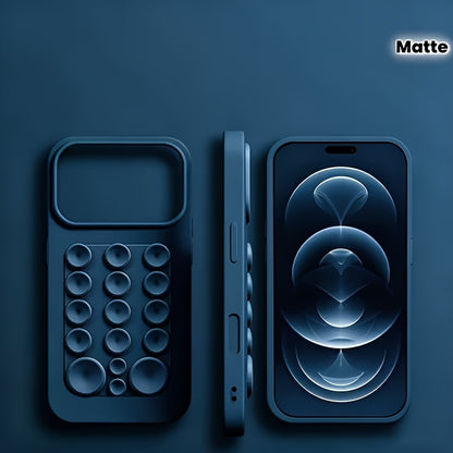 Luxury Liquid Silicone Phone Case with Suction Cup Stand for iPhone