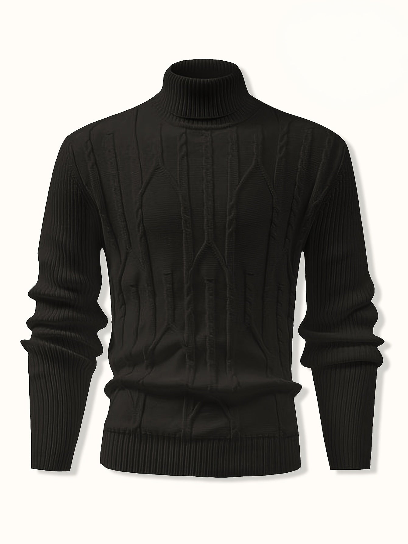 Տղամարդու միագույն, բարձր օձիքով սվիտեր, բարձր առաձգական, ոճային, հարմարավետ և տաք վերնաշապիկ, հարմար է աշնանը և ձմռանը բացօթյա հագուստի համար, հիմնական շերտի սվիտեր, գծավոր տրիկոտաժե բարձր օձիքով սվիտեր - երկար թևքով պուլովեր, առանձնահատկություններ