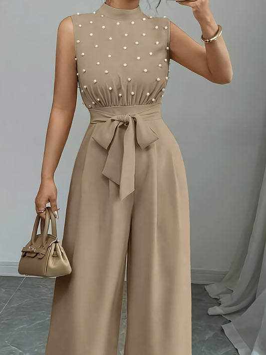 Անթև, բարձր օձիքով, լայն ոտքով կոմբինեզոն