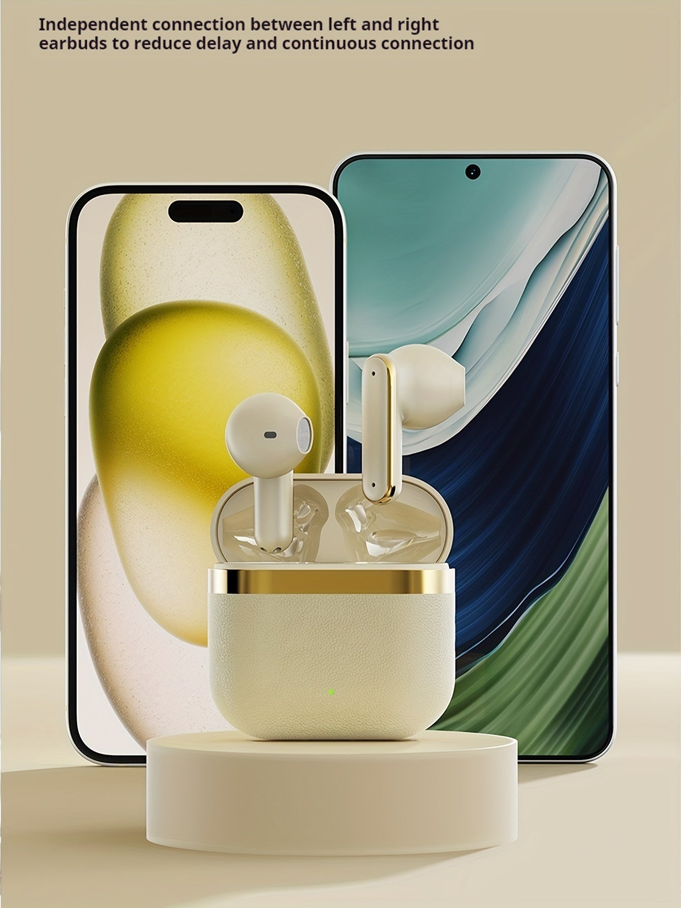 New Design True Wireless Music Semi In-Ear Headphones for Sports, Compact Earbuds Featuring TWS 9D HIFI Stereo Sound, HD Calling, And Dolby Stereo. Compatible with Android And Iphone for Music And Phone Calls.