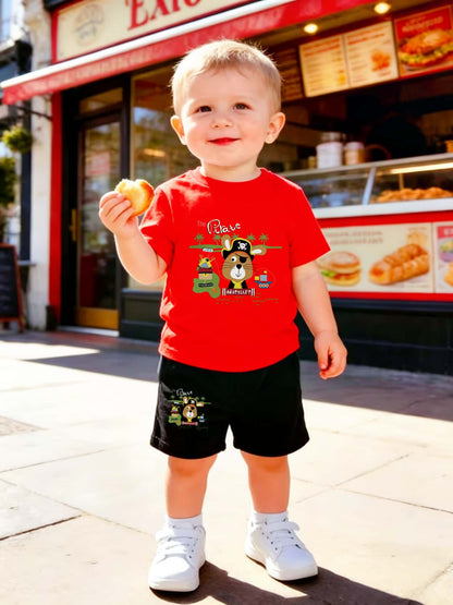 Baby Boy 2-Piece Casual Summer Outfit with Printed T-Shirt & Shorts