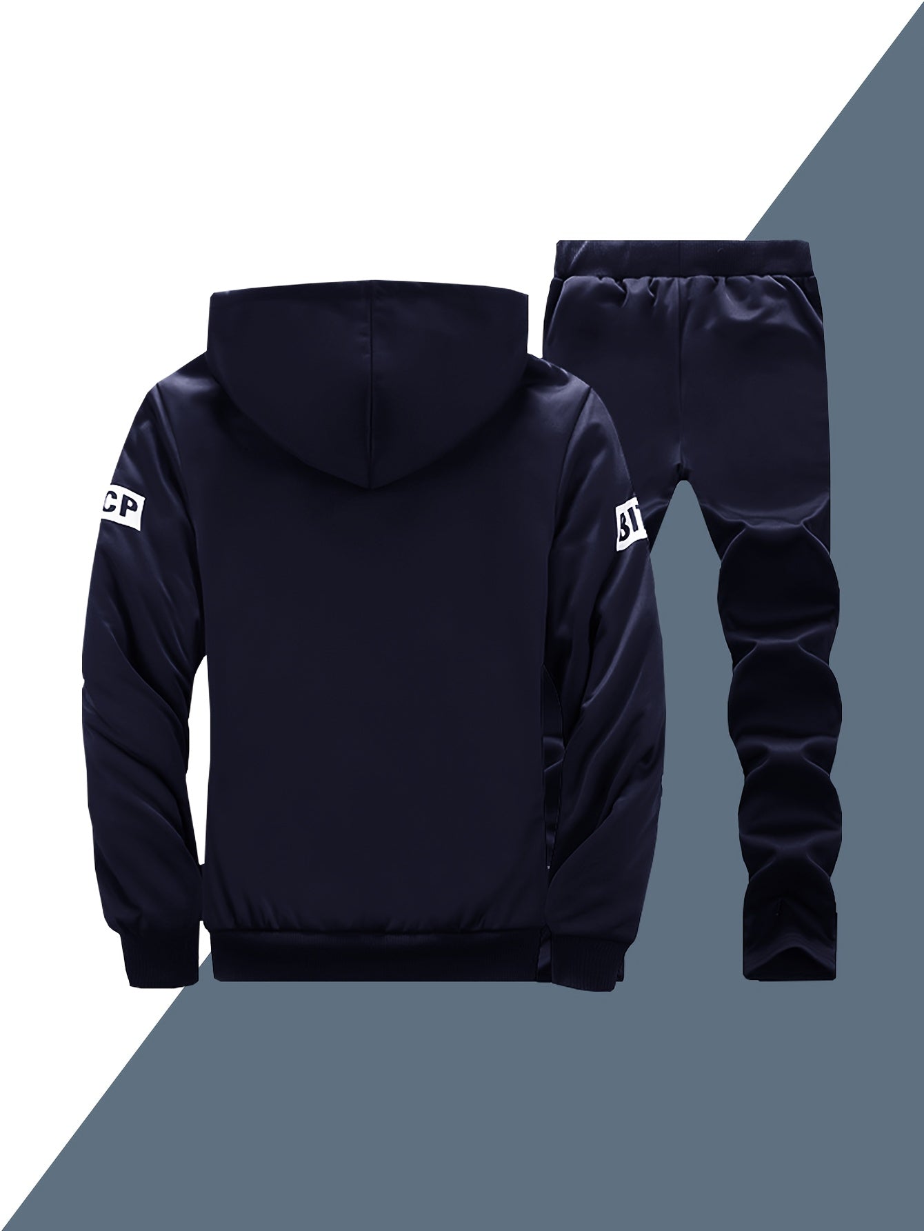 2pcs Men's -Lined Sportswear Set, Thickened Men's Casual Sportswear Set, Men's Sportswear Top and Bottom Set, Hooded Sweatshirt and Casual Sport Pants, -Lined and Thickened, Warm and Cold-Resistant, Suitable for Autumn and Wi - ayq